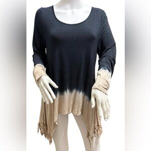 Venus Long Sleeves Tunic Knit Top with Braided Tassels